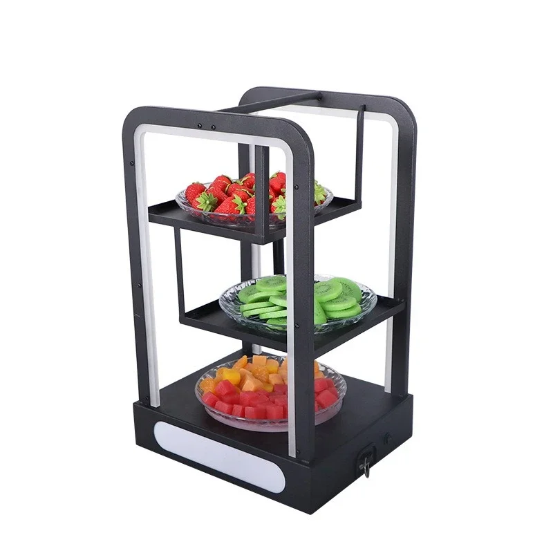 

Bar KTV Luminous Fruit Plate Rack LED Creative Luminous Snack Plate Wrought Iron Rectangular Three-Layer Fruit Platter