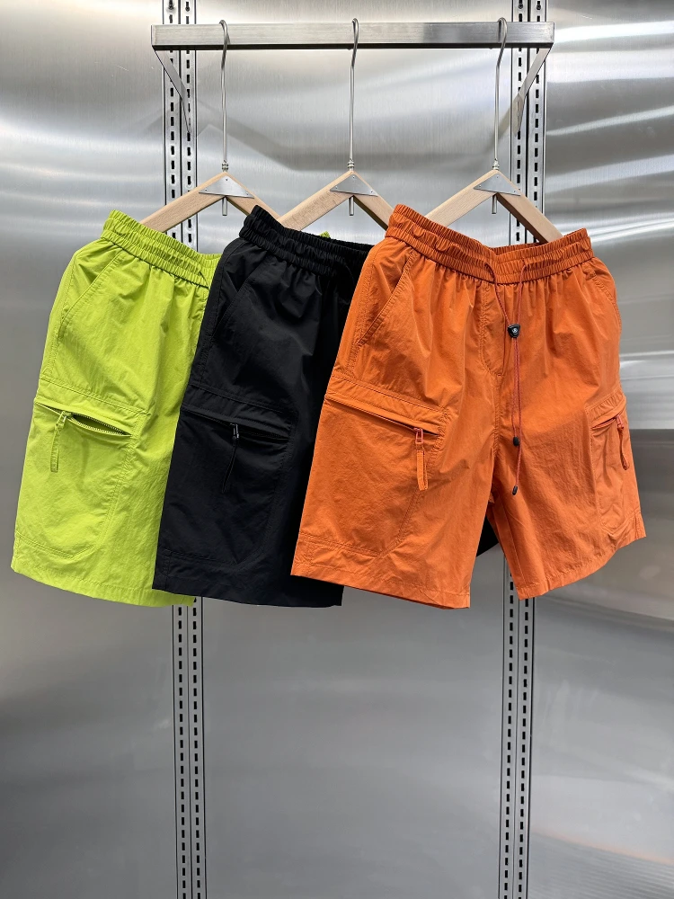 

Summer New Men's Workwear Shorts Zipper Pocket Five-Quarter Length Sports Beach Outdoor Quick Dry Loose Fit Youth Style