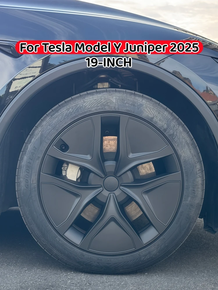 Voor Tesla Model Y Juniper 2025 + 4 Stuks Naafdop Auto Vervanging Wieldop 19 Inch Prestaties Auto Wieldop cover Accessoires - afbeelding 2
