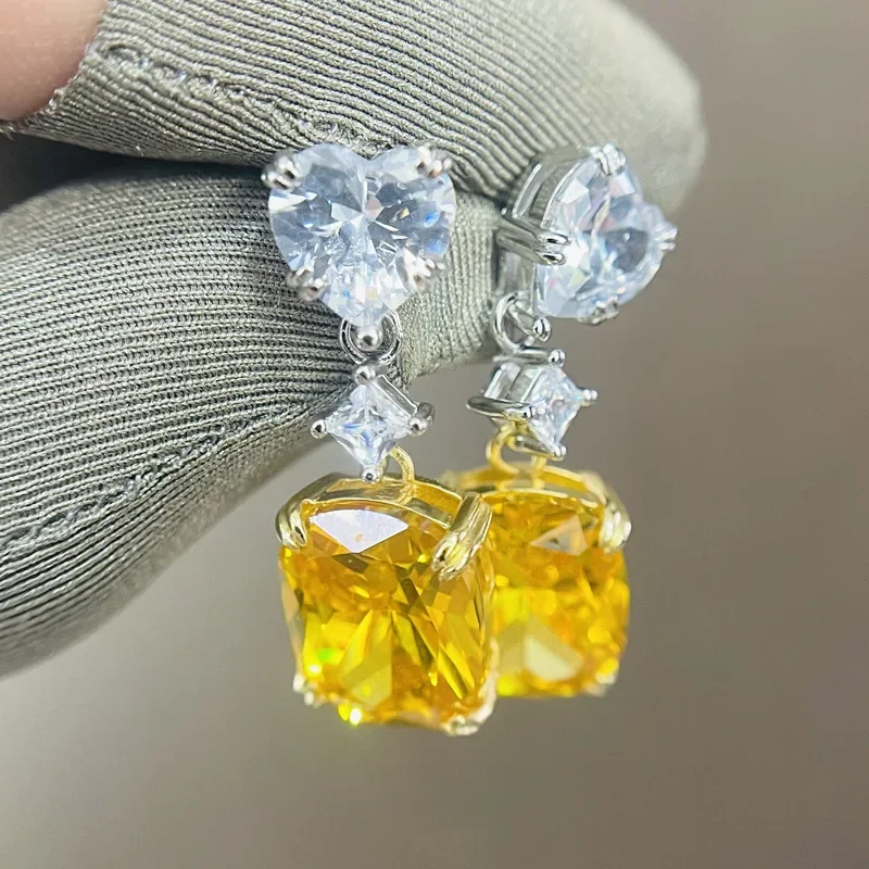 DIWENFU-925 Sterling Silver Topaz Drop Brincos para Mulheres, Jóias Genuínas