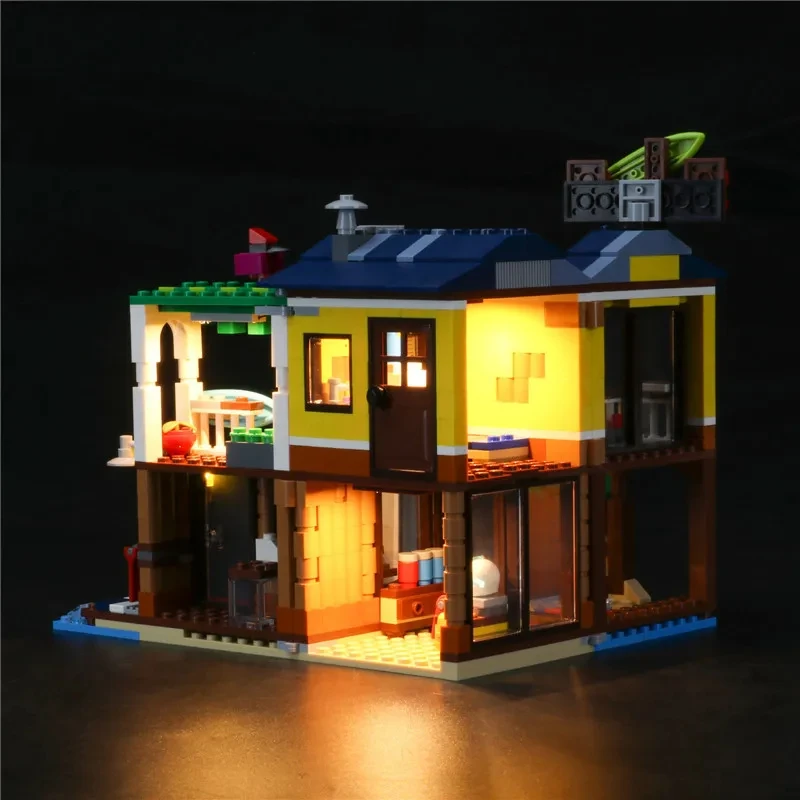 Kit de luz LED DIY para LEGO 31118 Surfer Beach House (solo luz LED, sin modelo de bloques)