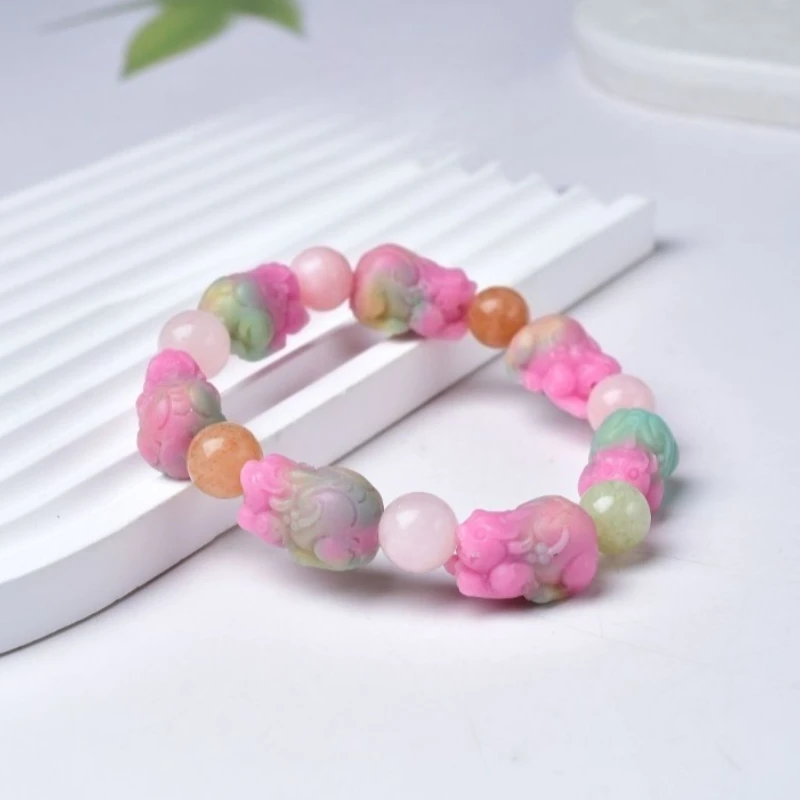 

Colorful Yanyuan Agate Pixiu Bracelet for Men and Women Exquisite Fashion