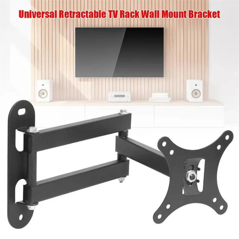 Tv Wall Mount Telescopic Bracket Universal Load Bearing 30Kg for Monitor 17 To 32 Inches Angle Adjustable Holder Expansion Stand