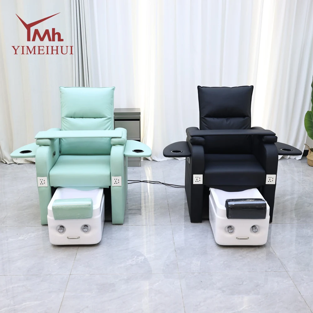 Electric Reclining Spa Massage Foot Bath Pedicure Bench Manicure Station Chairs