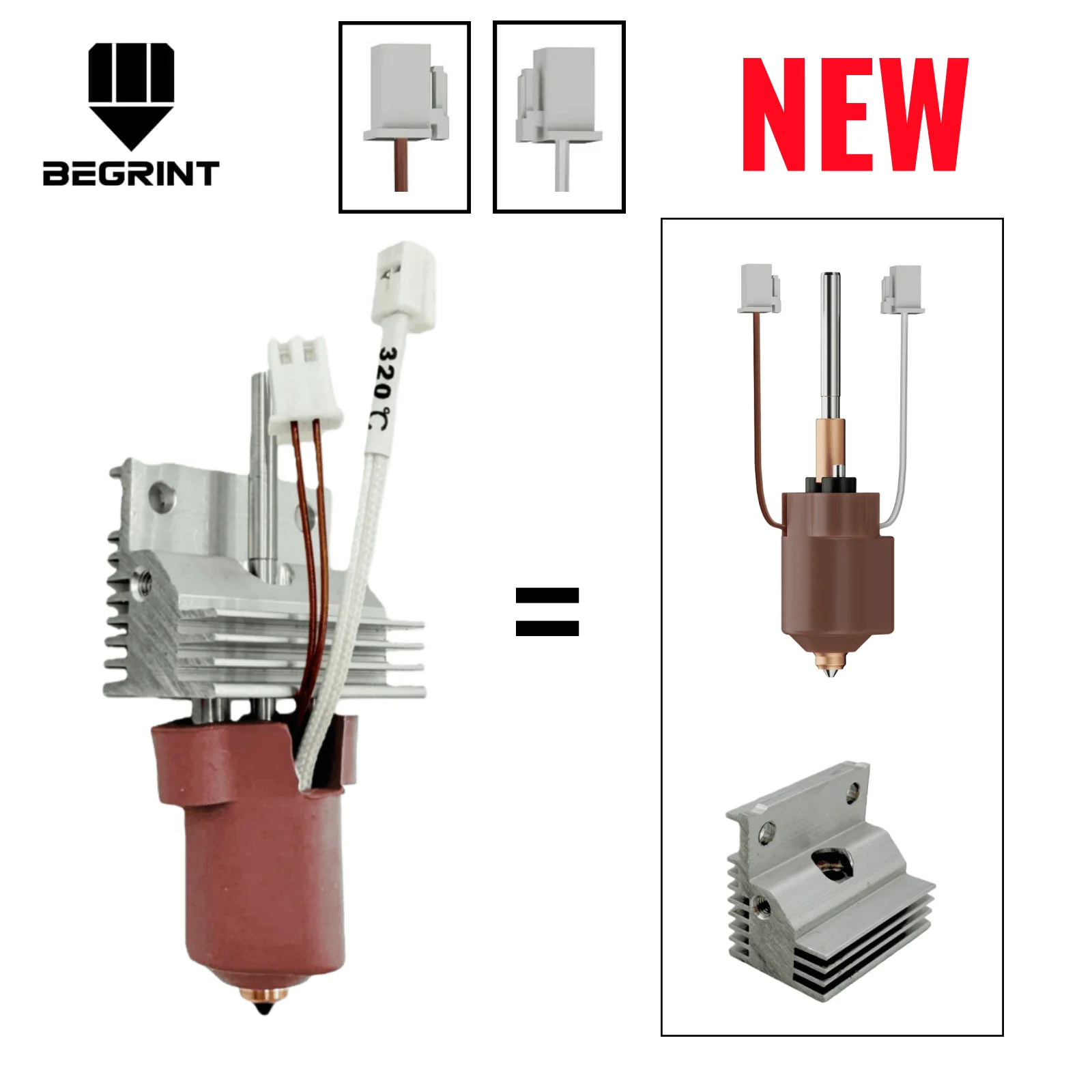 For Creality K1/K1 Max/K1C 2025 NEW Hotend Ceramic Heating Block Kit 60W 0.4mm Quick-swap Nozzle Kit 3d Printer Accesoires