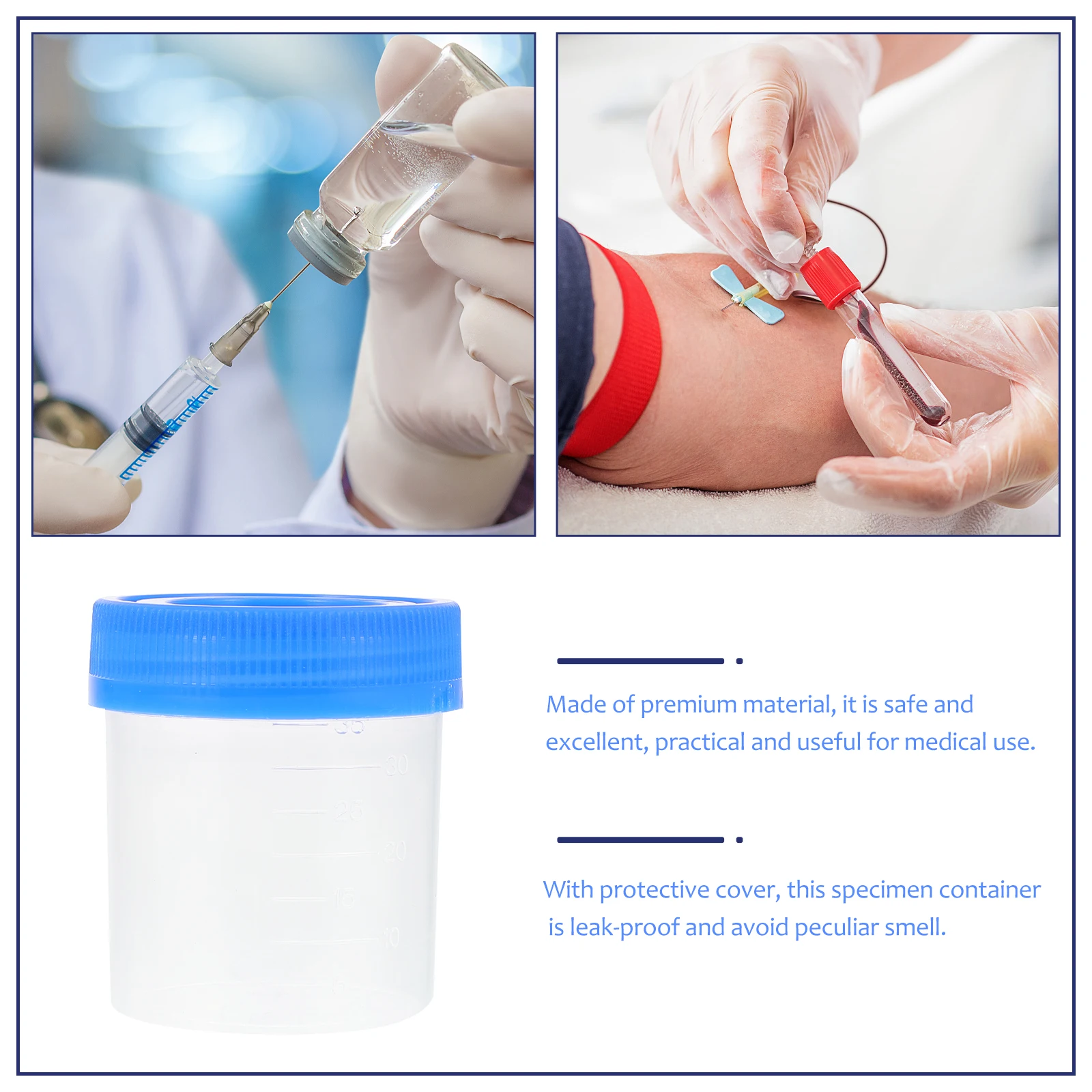 

25 Pcs Medical Urine Cup with Cover Sample Container Plastic Specimen Cups Lids