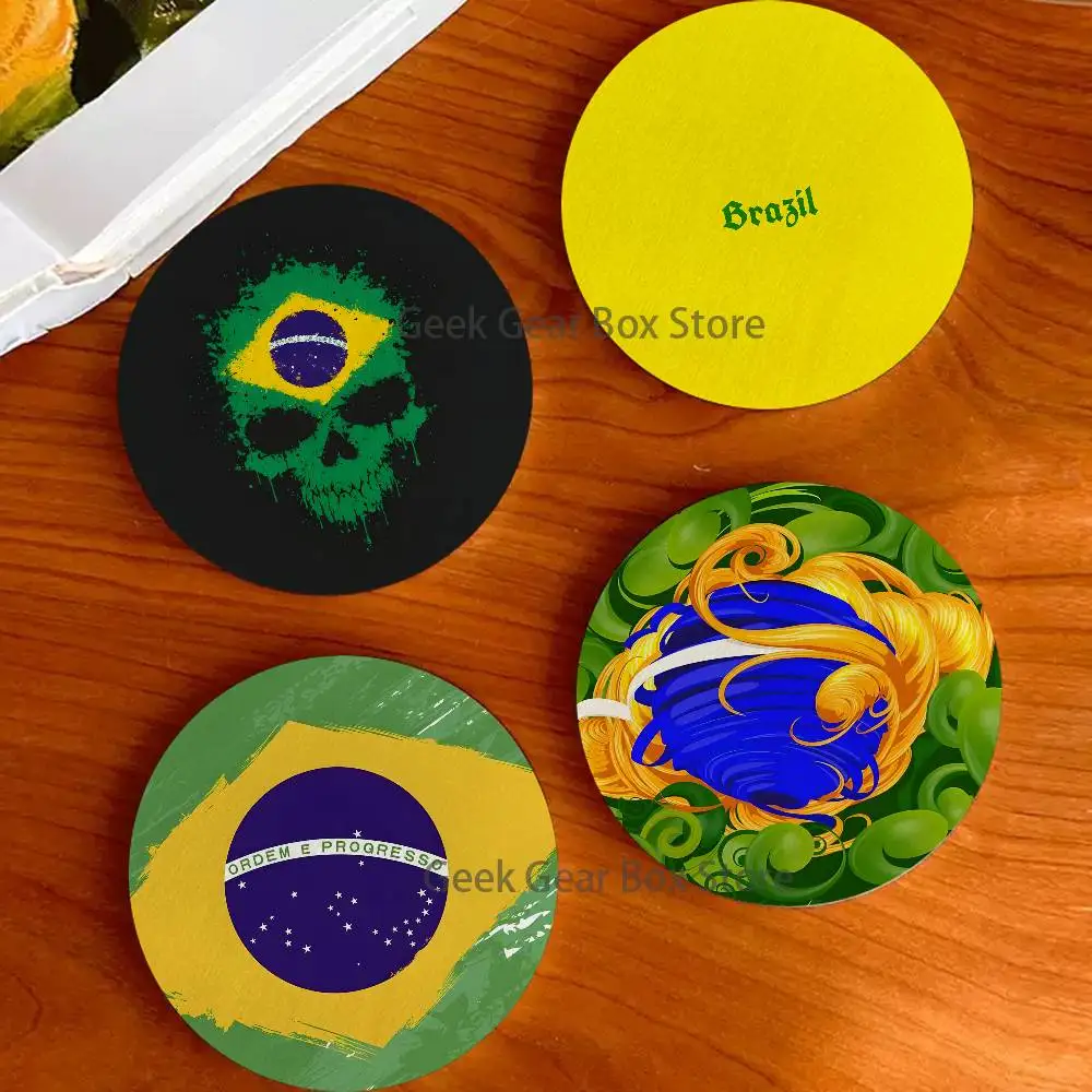 

Rio de Janeiro-Brazi Wood Coaster Set - Heat Resistant For Tea & Coffee, Home Cafe Decor Holiday Gift