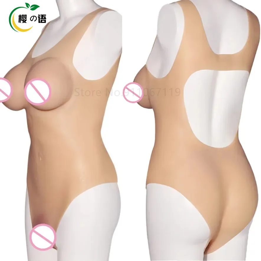 Silicone Bodysuit F Cup Simulated Breast Form Fake Boobs Women Body Transgender Crossdresser Cosplay Shemale Sex Toys for Adults