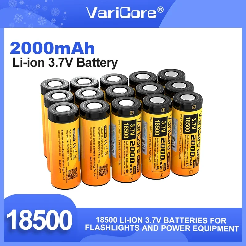 VariCore 1-10PCS VC-2000C 18500 2000mAh 3,7 V Akku Recarregavel Lithium-ionen Batterie Für LED Taschenlampe scheinwerfer