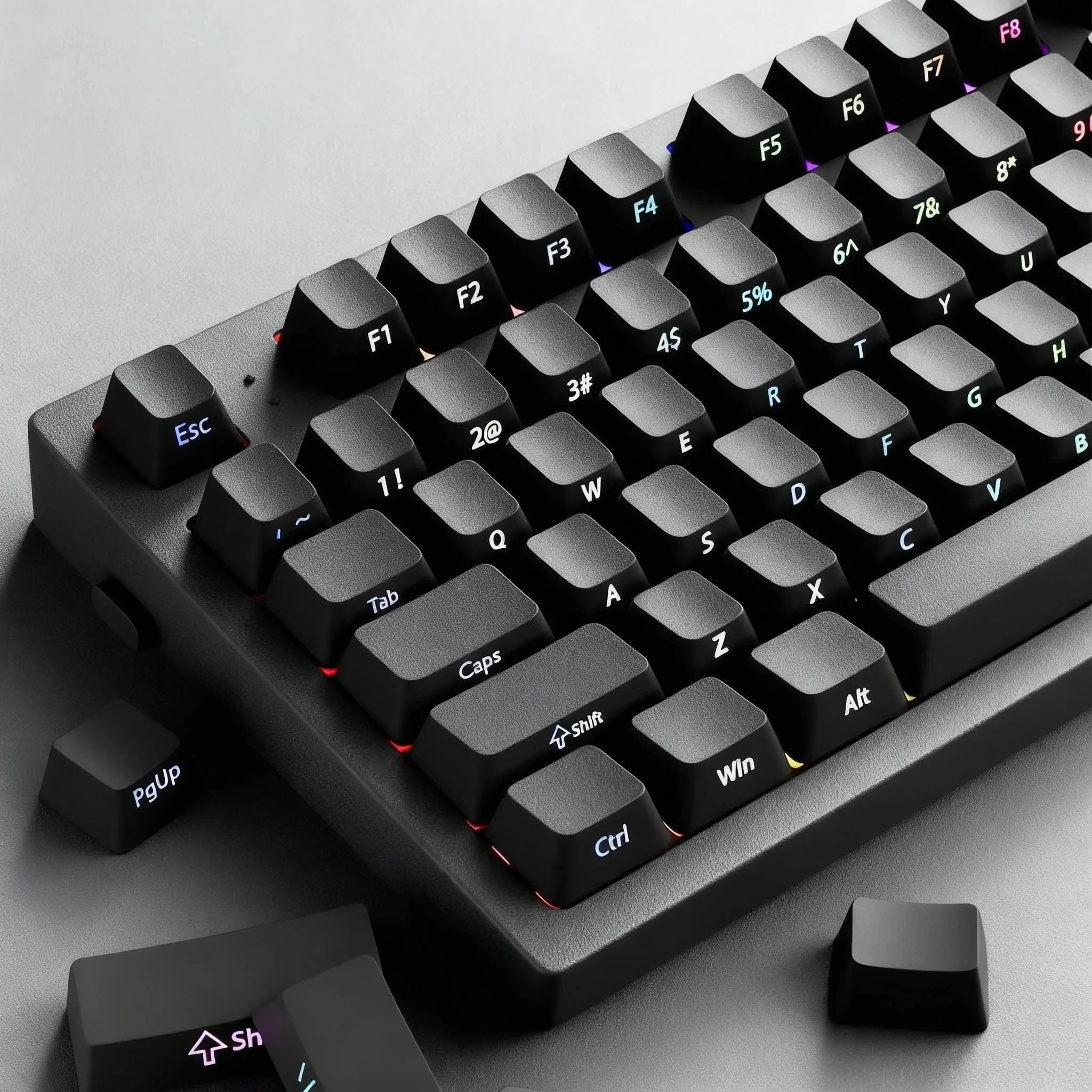 134 Keys Black Side-lit Shine Through Backlit Keycaps PBT Double Shot Keycaps Cherry Profile for MX Switches Mechanical Keyboard — product photo 1 of 1