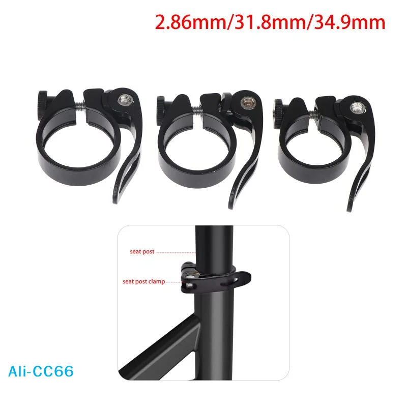 【C】Fahrrad-Sattelstützenklemme 28,6/31,8/34,9 mm Aluminiumlegierung Sattelrohrklemme Fahrrad-Schnellspanner für Mountainbike-Sattelstützen
