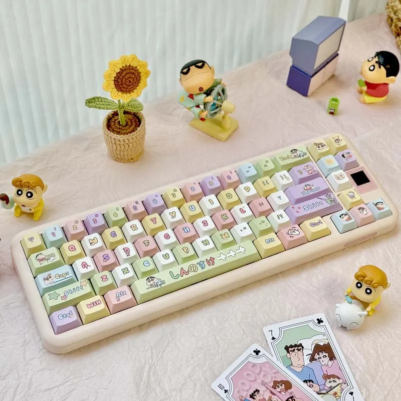 Crayon ShinChan Theme Keycap 140 Key Cherry Profile Pbt Hot Sublimation Mechanical Keyboard Animation Peripheral Game Keycap