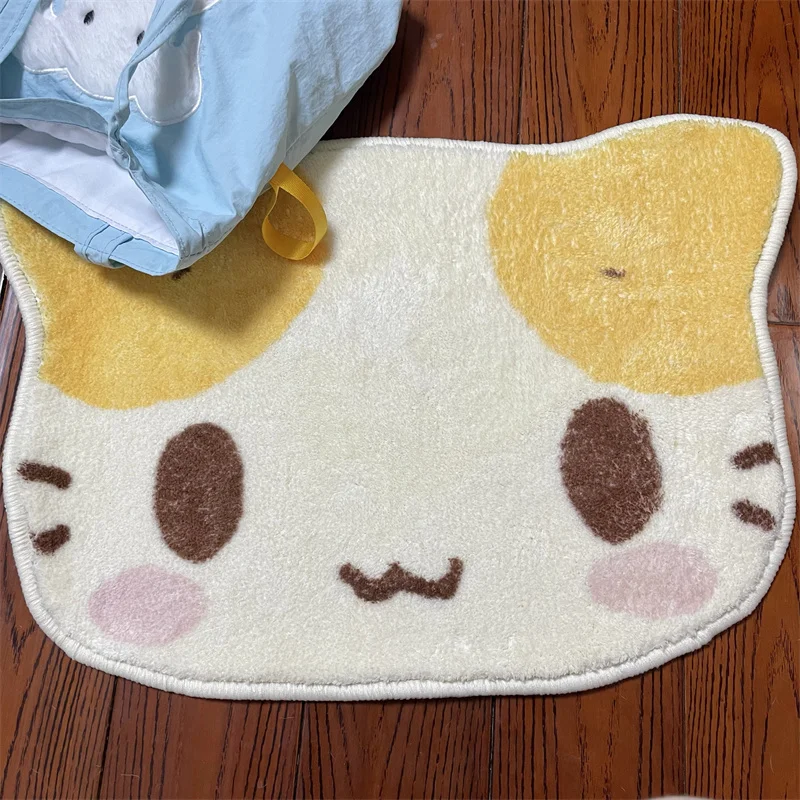 Masyumaro Fluffy Fuwa Nyanko Cat Carpet Special-shaped Rug Cashmere-like Kawaii Cute Door Floor Mats