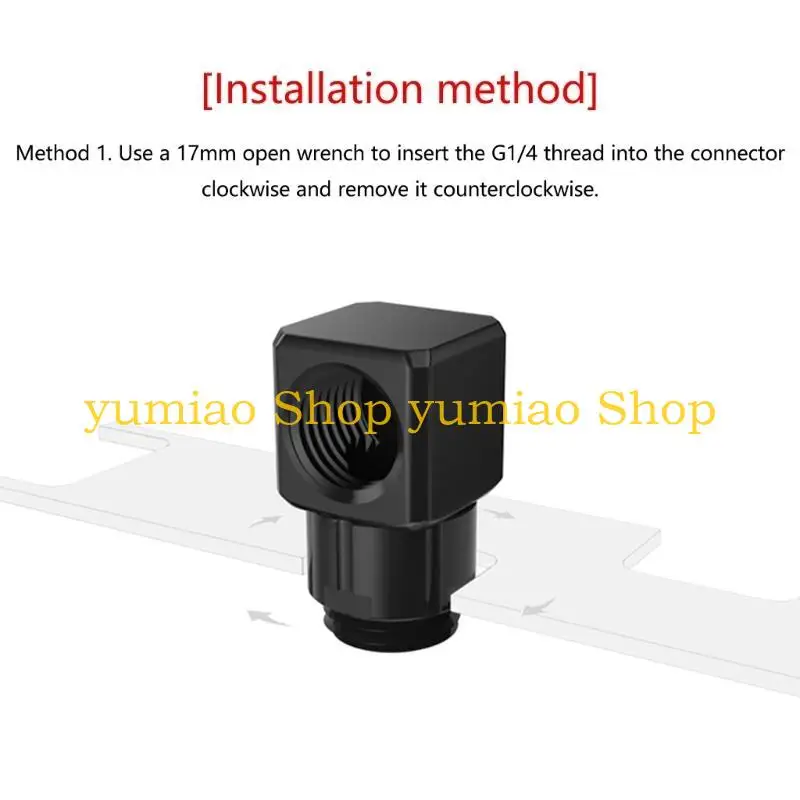 587B Adaptador junção encaixe 90 graus resfriamento água rotativo 360 graus comutação refrigeradores