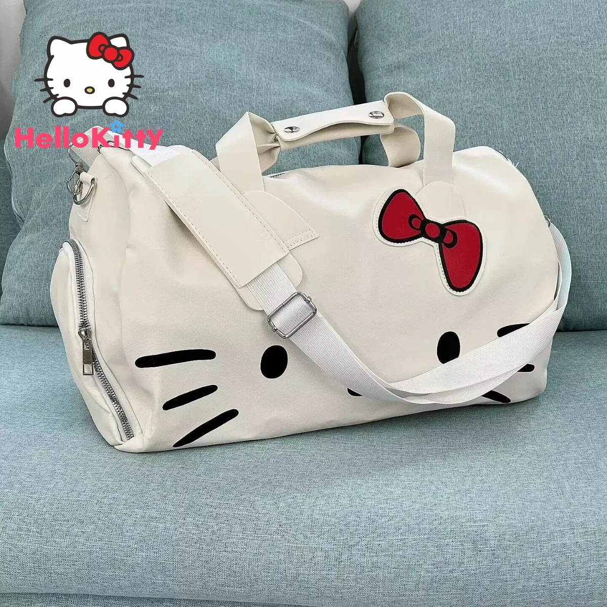 Hello Kitty Travel Bags Women Handbag Kawaii Foldable Waterproof Large Capacity Luggage Bag Storage Bag Tote Bag Hot Pink