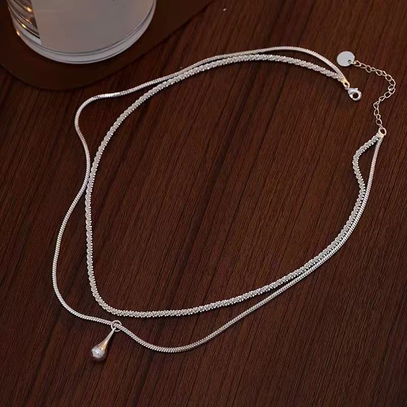 Silver Color Double Layered Personality Snake Chain Necklaces for Fashion Women Fashion Jewelry Luxurious Accessories