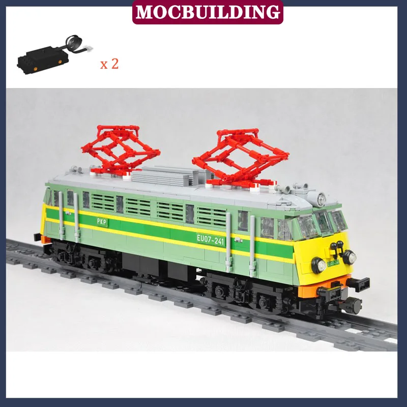 MOC transporte urbano EU07 locomotora modelo de proporción bloque de construcción tren eléctrico colección juguete regalo de cumpleaños