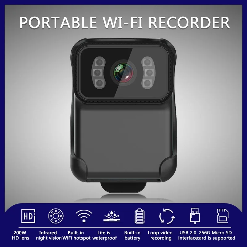 Wearable Mini Wifi Camera IP67 Waterproof Smart Espion Cam Espia Cameras Security Digital Body Camara Support Hidden TF Card