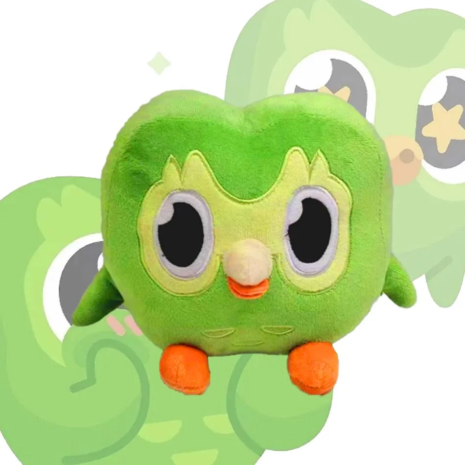 ¡Nuevo! Peluche de Búho Verde Duolingo, Peluche de Duo, el Búho de Dibujos Animados, Muñeco de Búho de Anime, Juguete de Peluche Suave, Regalo de Cumpleaños para Niños