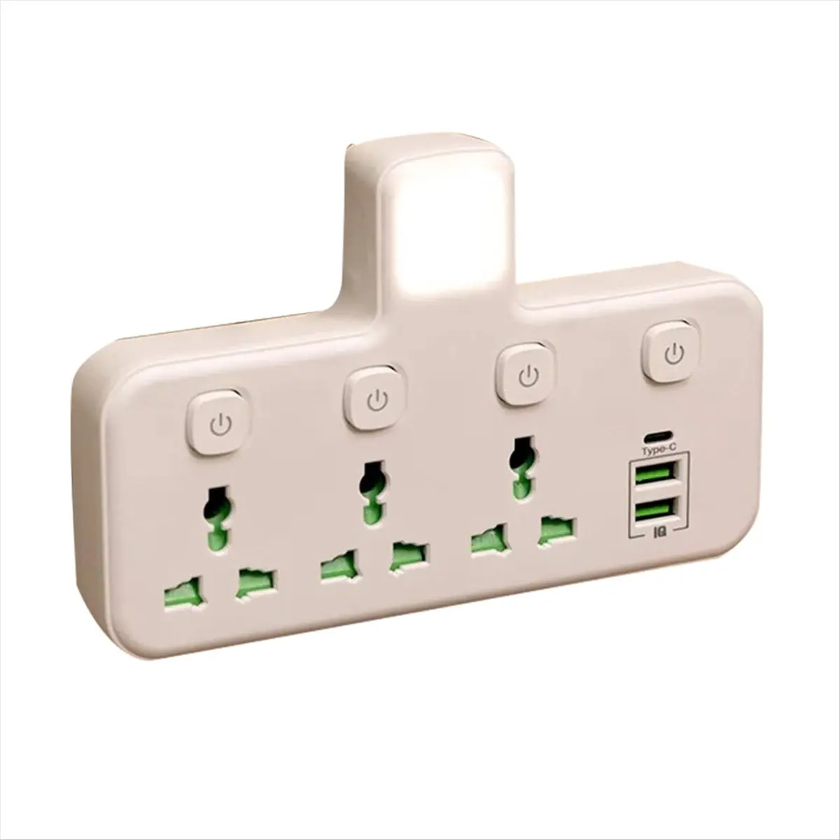 A14M Multi Outlet Power Strip Wall Socket Universal Network Filter USB Charger Separate Switch Adapter with Light US Plug