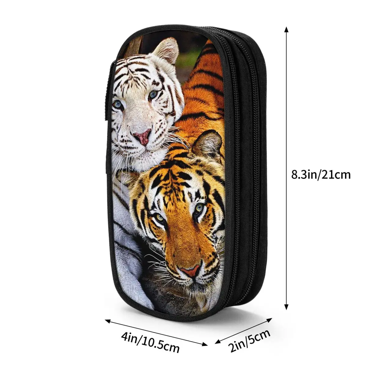 جميل البنغال النمر مقلمة الحيوان قلم رصاص مربع حامل قلم أطفال سعة كبيرة حقيبة مكتب سستة الملحقات