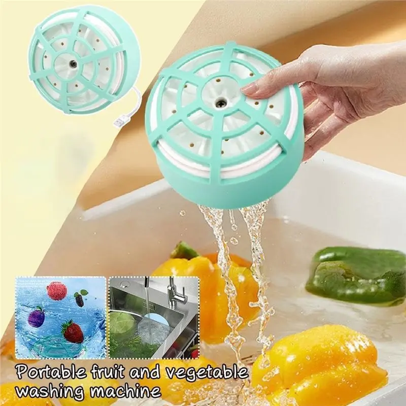 AB34-Fruit Washer Machine, Waterproof Cleaning Device, Mini Ultrasonic Electrolysis Veggie Purifier Fruit Vegetable Cleaner