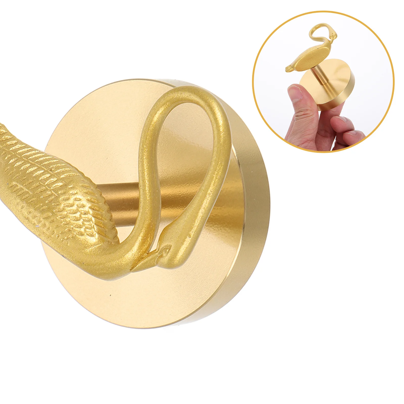 

Copper Swan Shape Hook Luxury Home Decor Clothes Hats Bags Punch Free Mounting Entryway Decoration Multipurpose Metal Hanger