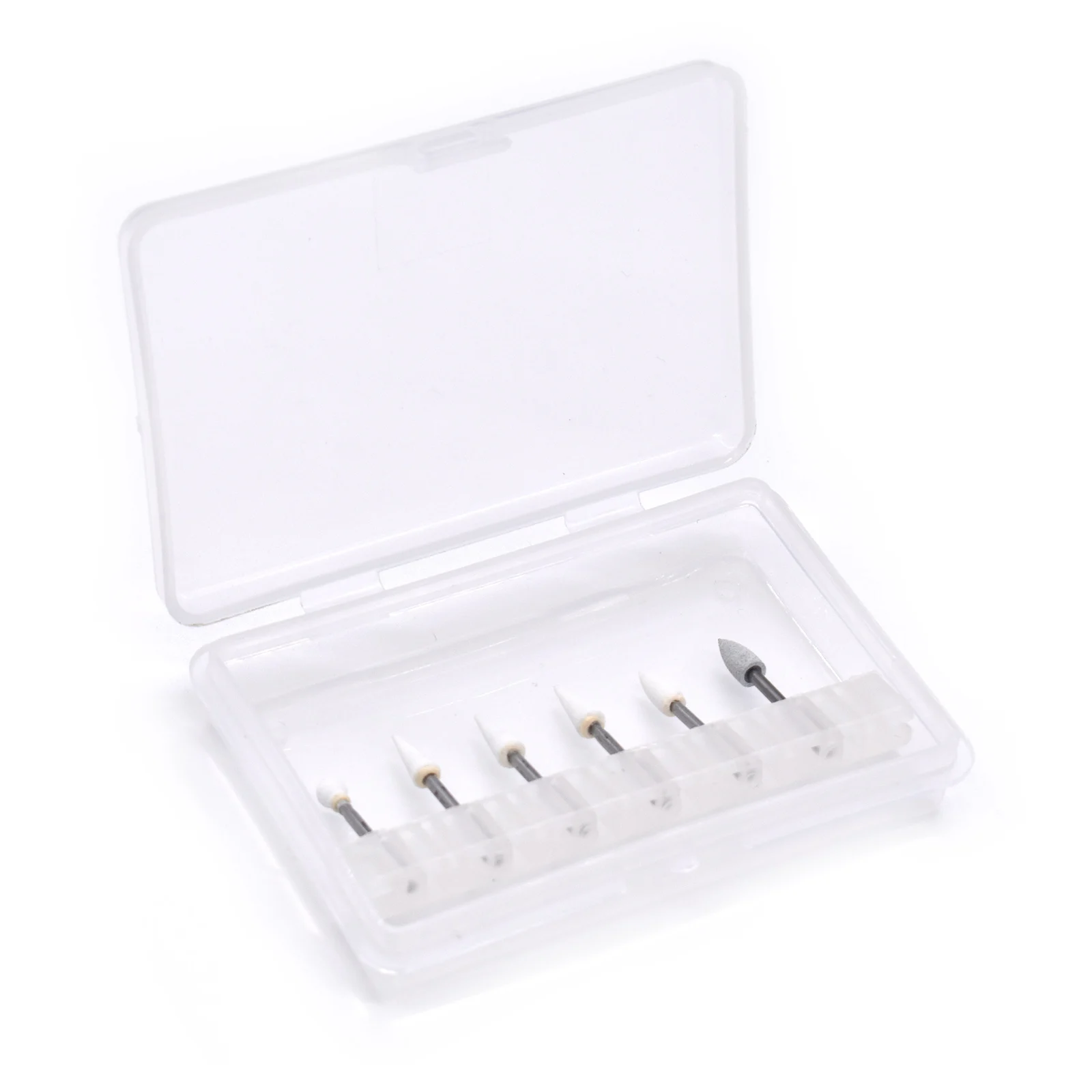 6pcs Dental Rubber Silicone Enamel Porcelain Teeth Polishing Kits Burs Grinding Ceramic Zirconia for Denture Acrylic Emery Sand