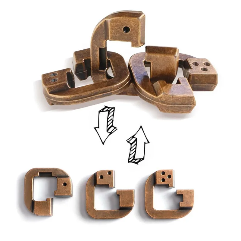 Brother Lock Puzzle in metallo Rompicapo per adulti Bambini Ragazzi Ragazze Mente IQ Test logico Disentanglement Giocattoli educativi Giochi