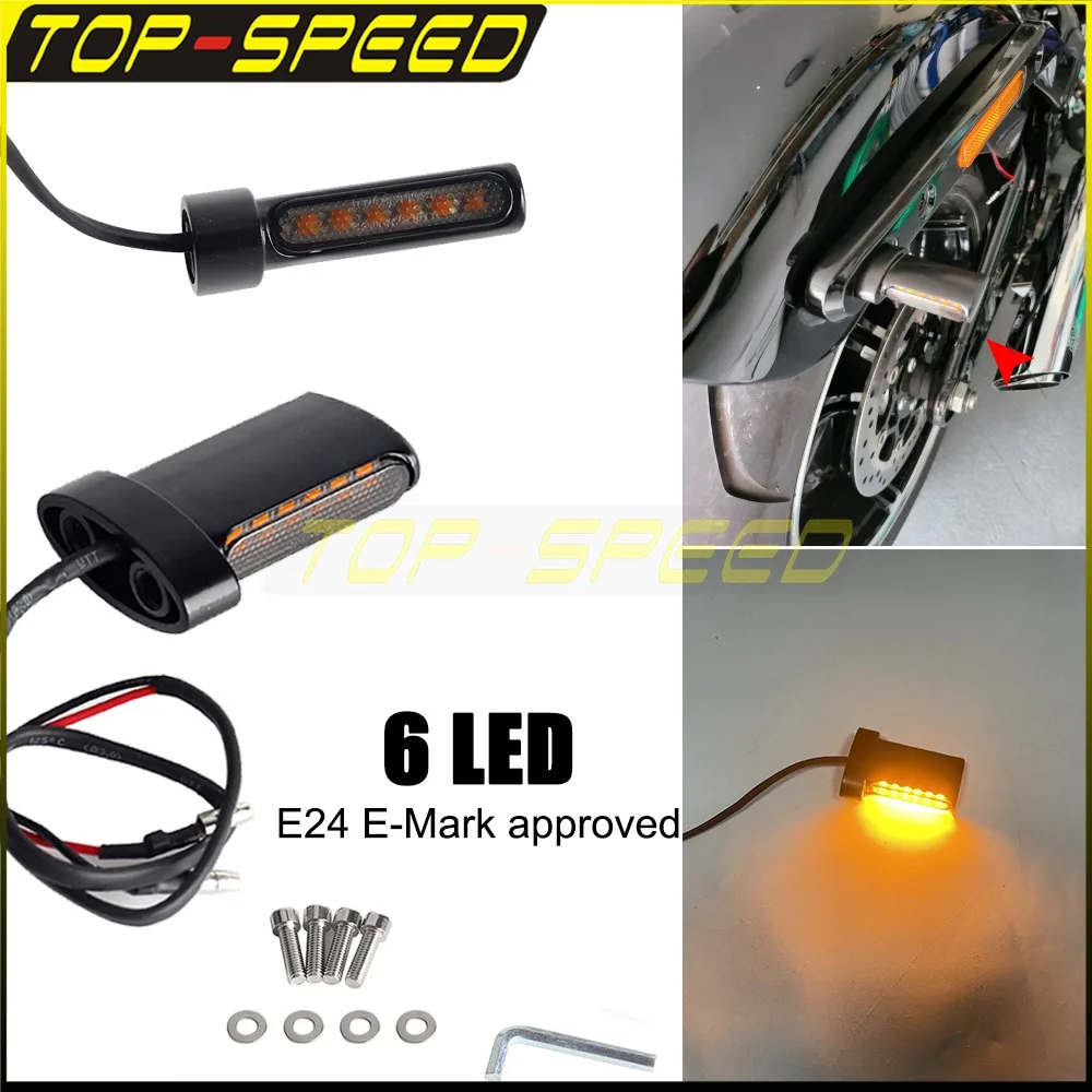 

Motorcycle Rear 6 LED Turn Signal Indicators Blinker Lighting For Harley Honda Yamaha Sportster Softail Chopper Bobber Universal