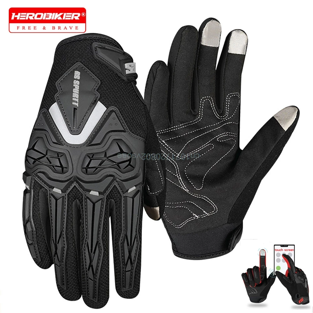 

​Motorcycle Riding Gloves Summer Breathable Moto Gloves Full Finger Motocross Anti-Slip Ventilation Design Motorbike Ride Glove