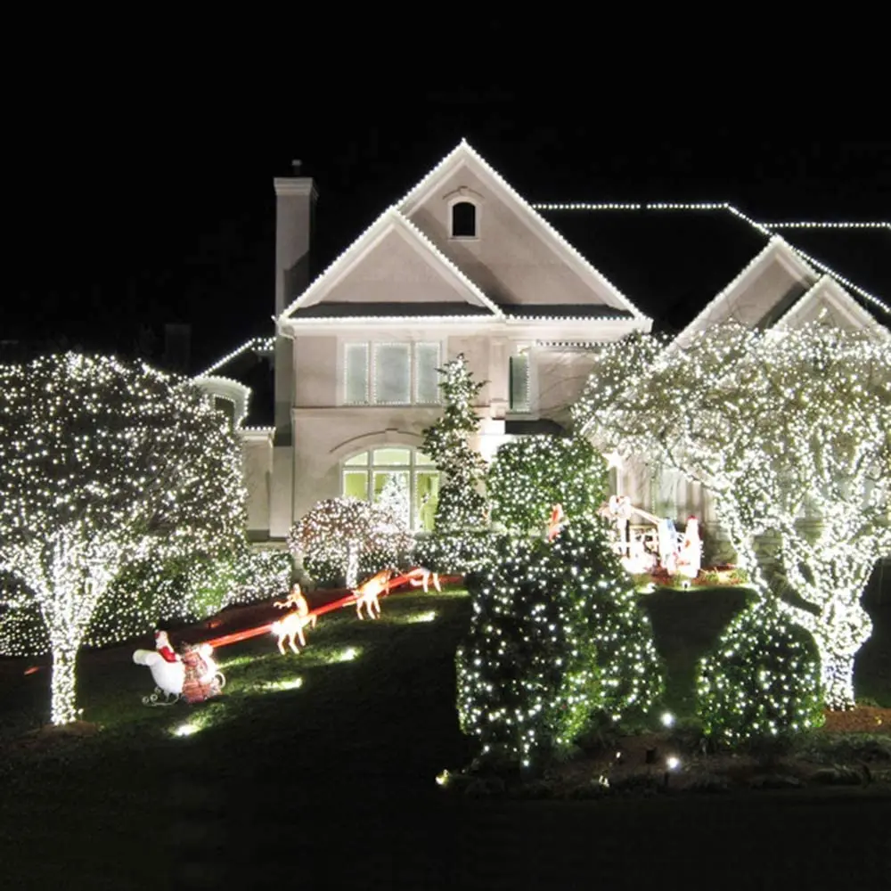 عطلة Led أضواء عيد الميلاد في الهواء الطلق 100 متر 50 متر 30 متر 20 متر 10 متر Led سلسلة أضواء الديكور للحزب عطلة الزفاف جارلاند