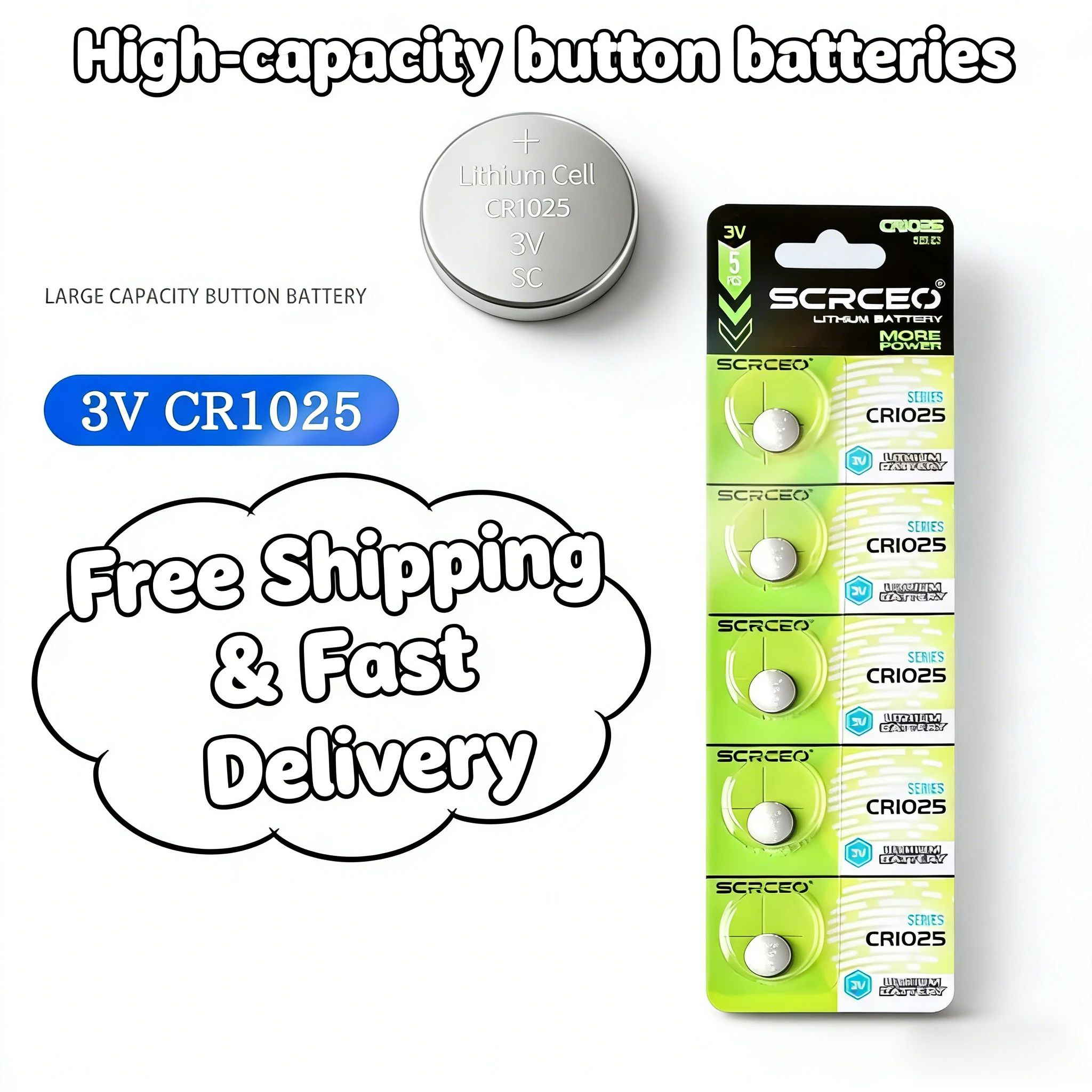 

CR1025 3V Lithium Coin Battery 2-10PCS KL1025 BR1025 LM1025 DL1025 5033LC Button Cell For Watch Remote Toys