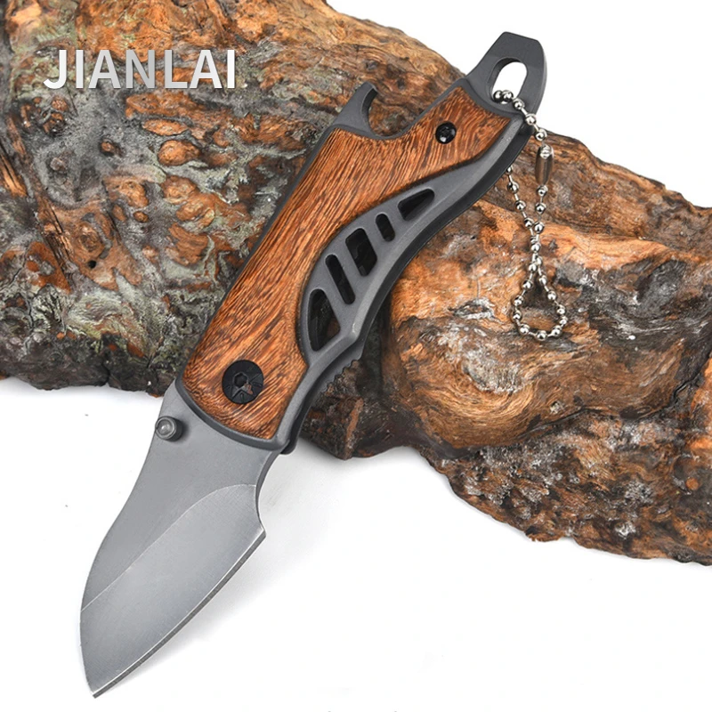 

Knives Folding Tactical Knife Steel Wood Combat Portable Pocket Titanium Knives Utility Survival Hunting Rescue Tool