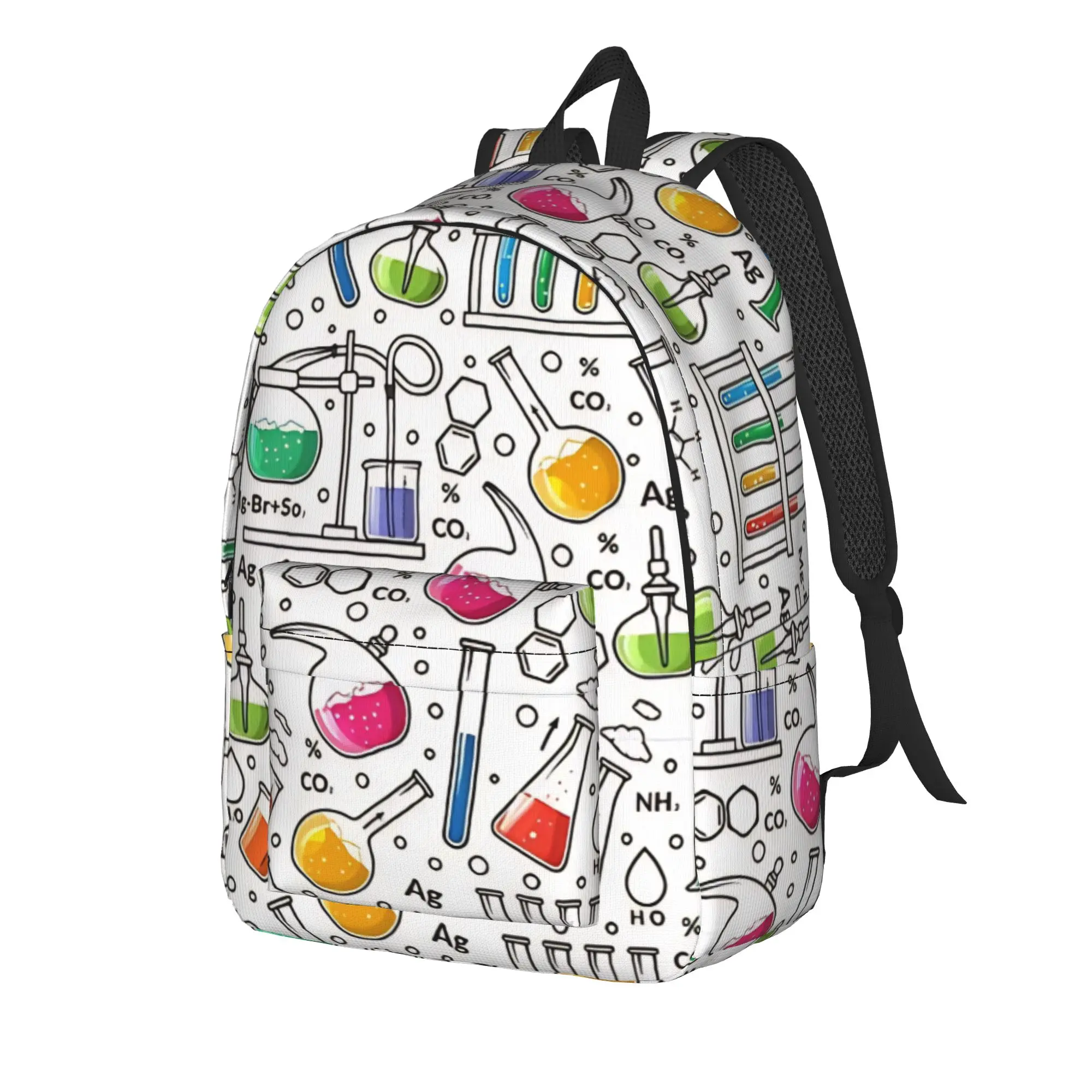 Chemistry Science Test Tubes Lab School Subject Backpack Backpacks Student High Quality Print High School Bags Elegant Rucksack