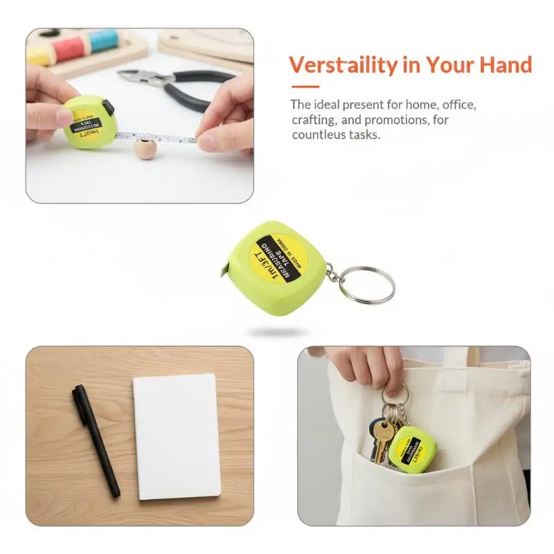 Mini Retractable Measuring Tape 1M 3FT Durable Lightweight with Keychain for Daily Body Waist Measurement