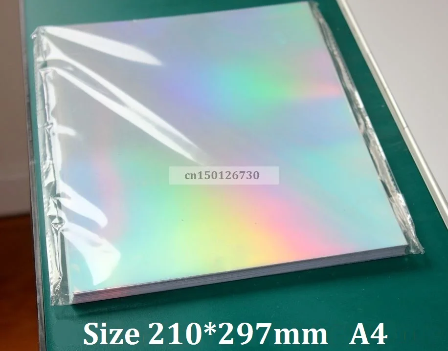 250gsm Enkelzijdig Glanzend Zilveren Regenboog Holografische A4 Crafting Kaart Dik Papier Cardstock 10/20/50-U Kiest