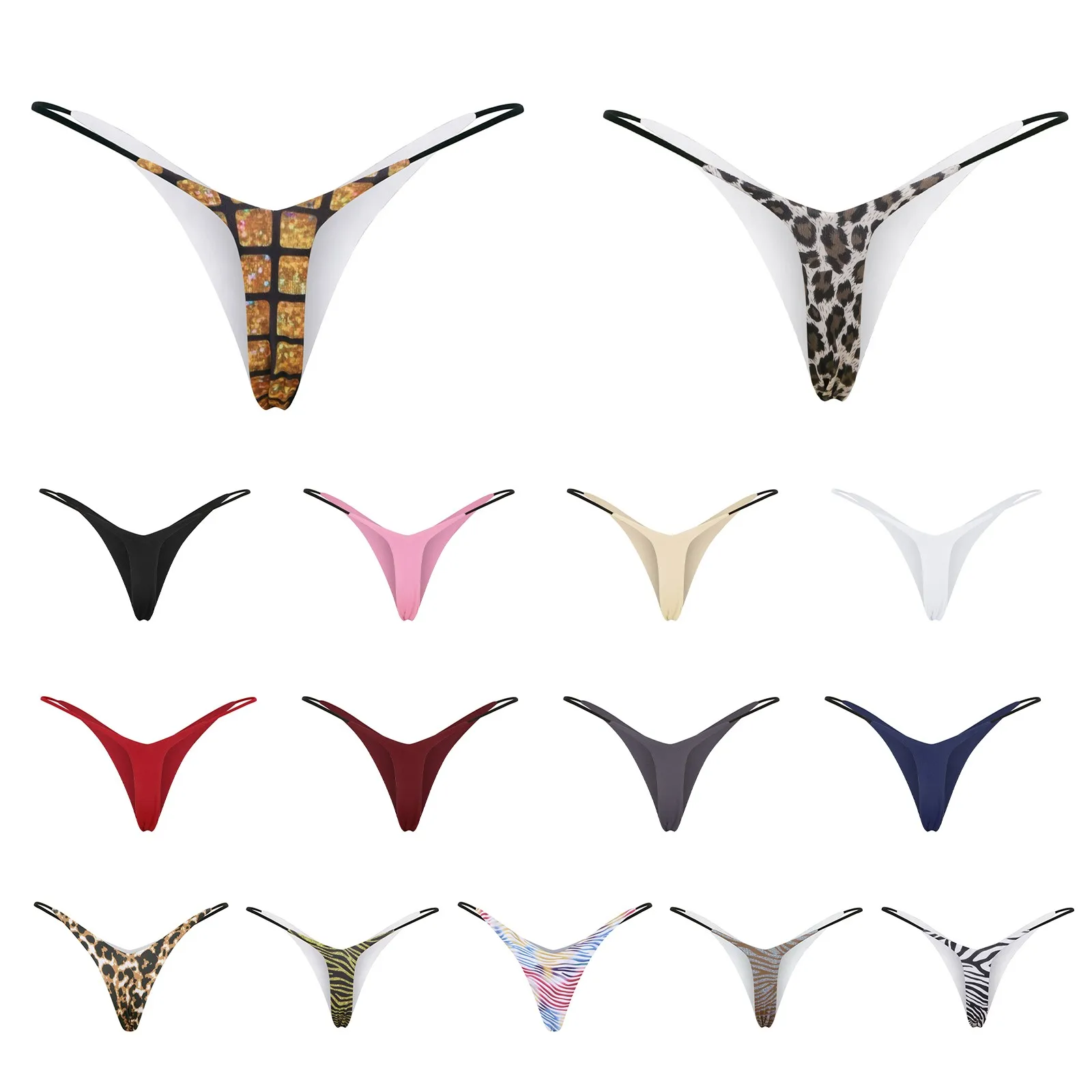 Bragas de leopardo de algodón para mujer, bragas sexis, Tanga de cintura baja, Bikini con espalda en T, ropa interior sin costuras, lencería femenina