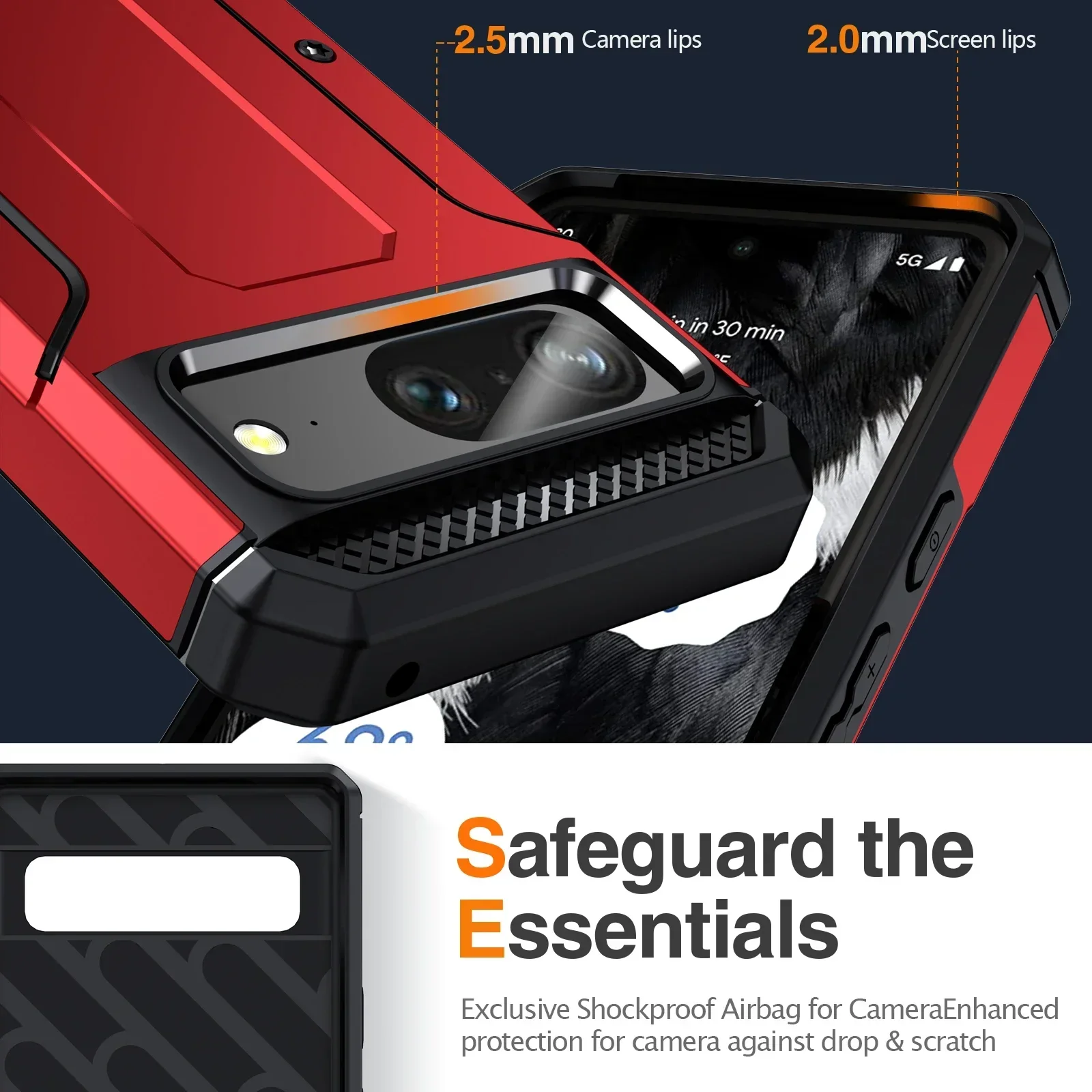 RapDuty-Coque de protection robuste antichoc avec support, étui pour Google Pixel 8 Pro, 8Pro, 7 Pro, 7A