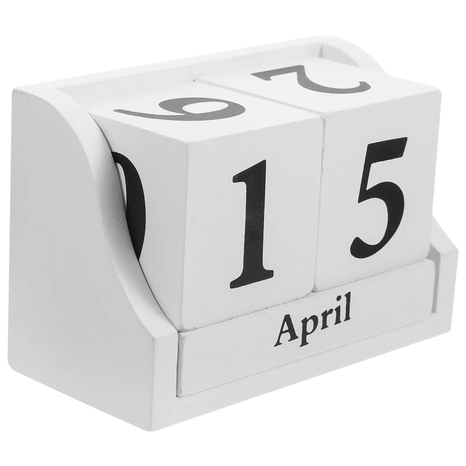 

Wooden Desk Calendar Block Classic Perpetual Desktop Calendar Block Date Display Month Display Office Decor Chic Desktop Decor