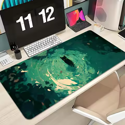 Black Cat Mouse Pad Large Computer Office Game Table Mat XXL Rubber Anti-slip Gaming Keyboard Mousepad Long Desk Pads