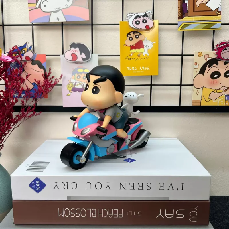 Crayon Shin-Chan Kasuga Kindergarten Anime Peripheral Motorcycle Doll Cute Doll Sending Crowds Play Gifts Ornament Handmade