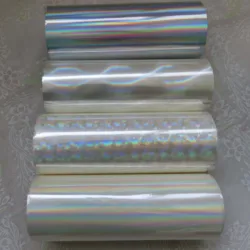 Holographic Foil Transparent Foil Broken Glass Hot Stamping Foil Press on Paper or Plastic, 16cm, 21cm, 64cm Width 120m Length