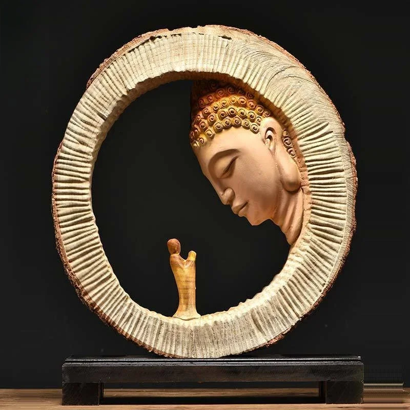Camphor wood carving root carving home decoration handicrafts collection