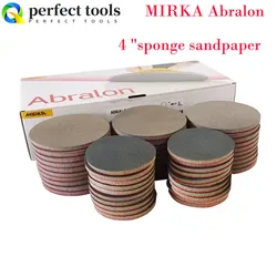 Mirka Abralon 3/4/5/6 인치 후크 및 루프 스폰지 샌드페이퍼 전체 상자 거품 샌딩 디스크 라운드 180-4000Grit 150mm 탄성 연마