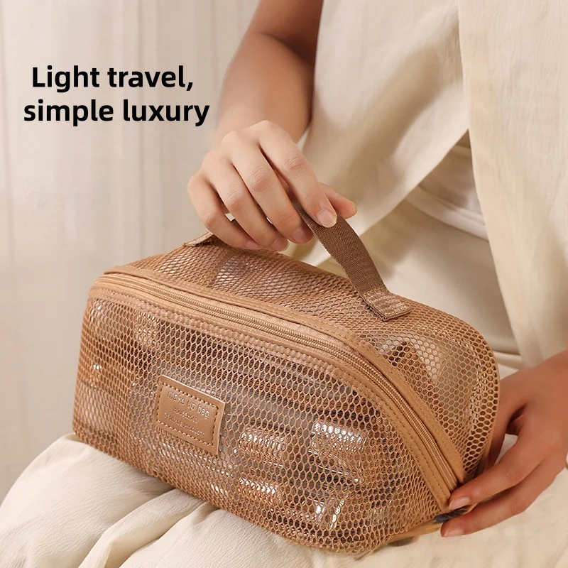 Manufacturer Direct Sale Clear Mesh Womens Makeup Bag Oversized Portable High Grade Travel Organizer For Cosmetic And Wash Item