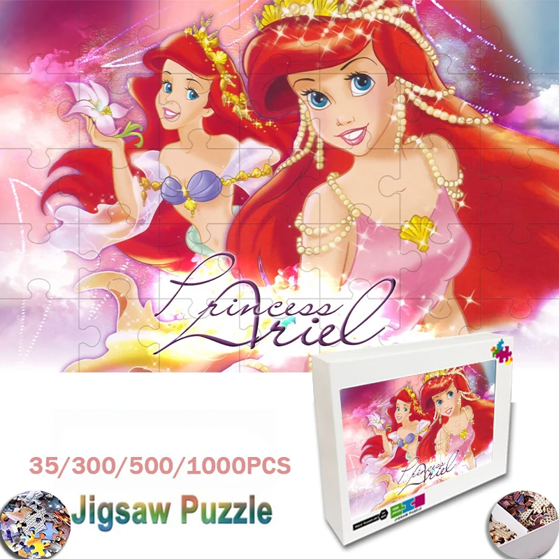 

Пазл Disney Anime «Маленькая Русалочка», мини-деревянный пазл, сборный пазл-головоломка, развивающие игрушки для детей, подарки на день рождения