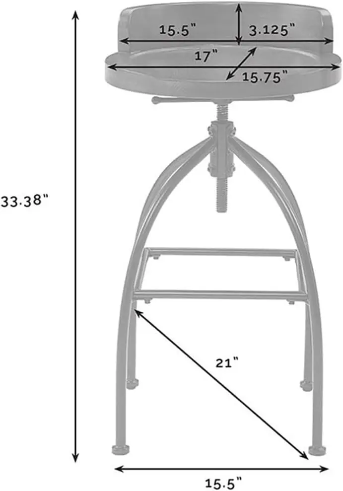 2 Piece Adjustable Bar Stool Set In Natural And Black