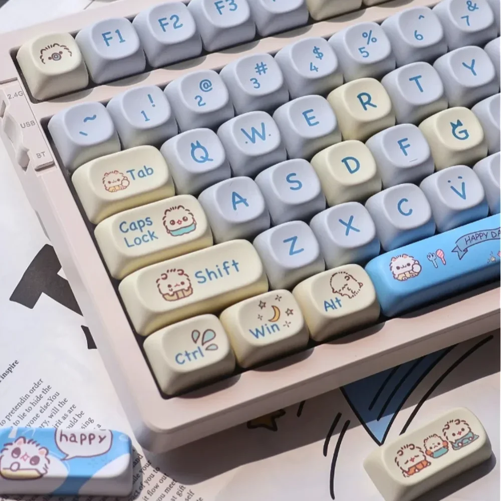 MOA Keycaps PBT 144 Keys Cute Color Mixing Adaptable 60/80/87/98/104/108 Mechanical Keyboards