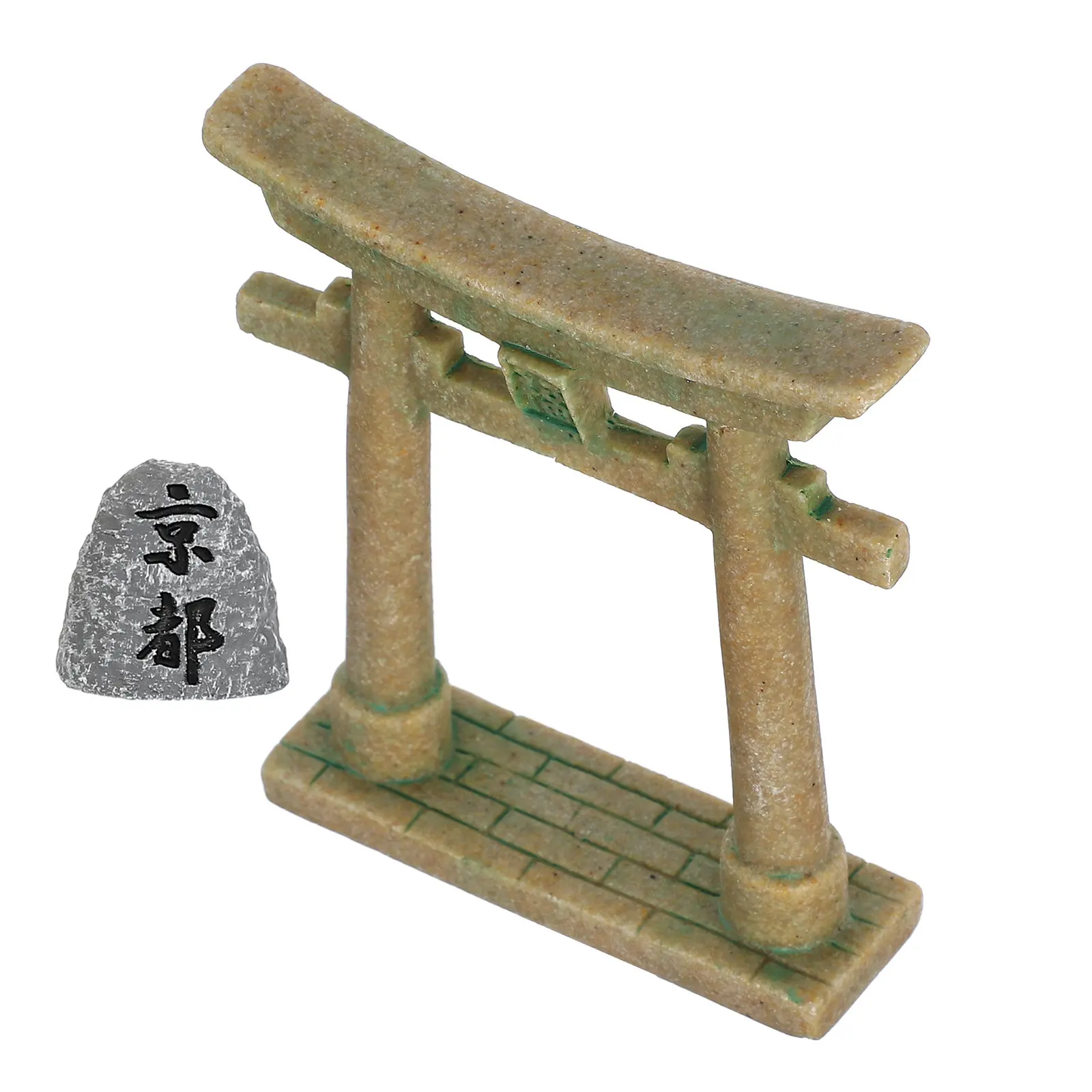 Mini Japanese Torii Gate Fish Tank Decoration Resin Shinto Shrine Gate Kyoto Stone Aquarium Landscape Zen Garden Ornament